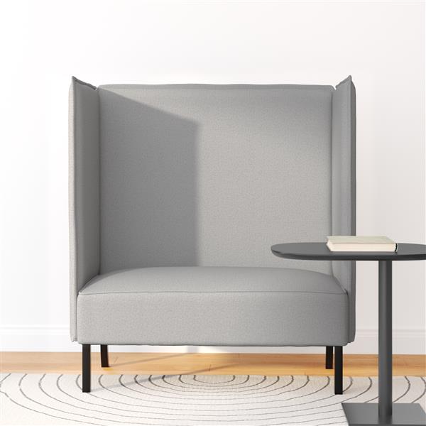 Grote foto vidaxl hoge rug bank wolken grijs 109 x 56 x 121 cm stof huis en inrichting bankstellen