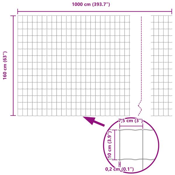 Grote foto vidaxl euro hek 1 6 x 10 m pvc gecoat ijzer tuin en terras hekken en schuttingen