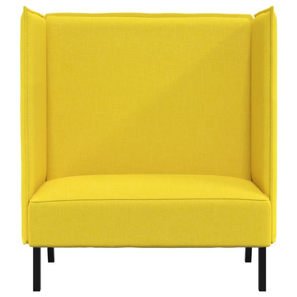 Grote foto vidaxl hoge rug bank lichtgeel 109 x 56 x 121 cm stof huis en inrichting bankstellen