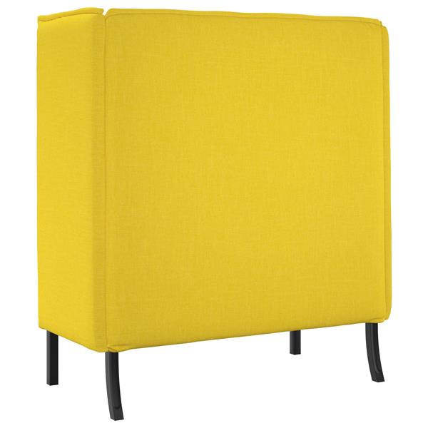 Grote foto vidaxl hoge rug bank lichtgeel 109 x 56 x 121 cm stof huis en inrichting bankstellen