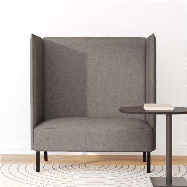 Grote foto vidaxl hoge rug bank taupe 109 x 56 x 121 cm stof huis en inrichting bankstellen