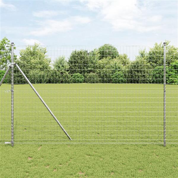 Grote foto vidaxl euro hek zilver 1.6 x 10 m warmverzinkt ijzer tuin en terras hekken en schuttingen