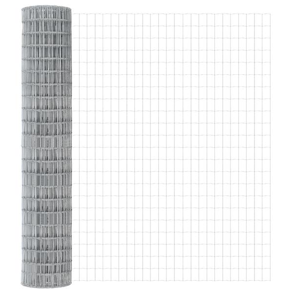Grote foto vidaxl euro hek zilver 1.6 x 10 m warmverzinkt ijzer tuin en terras hekken en schuttingen