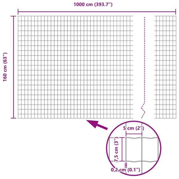 Grote foto vidaxl euro hek zilver 1.6 x 10 m warmverzinkt ijzer tuin en terras hekken en schuttingen