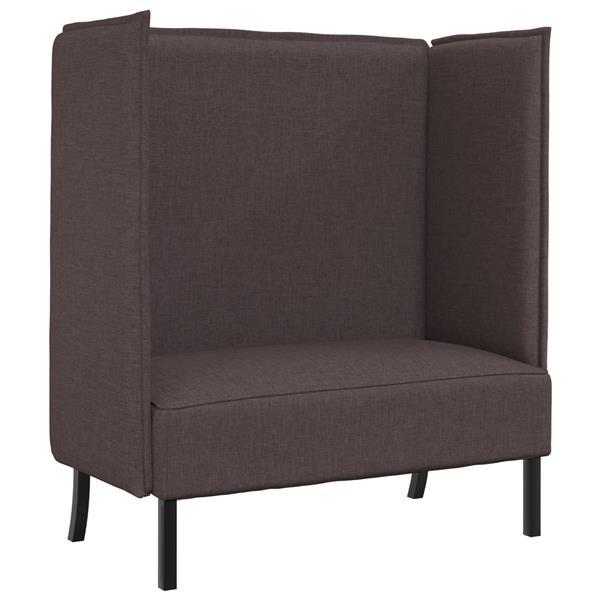 Grote foto vidaxl hoge rug bank donkerbruin 109 x 56 x 121 cm stof huis en inrichting bankstellen
