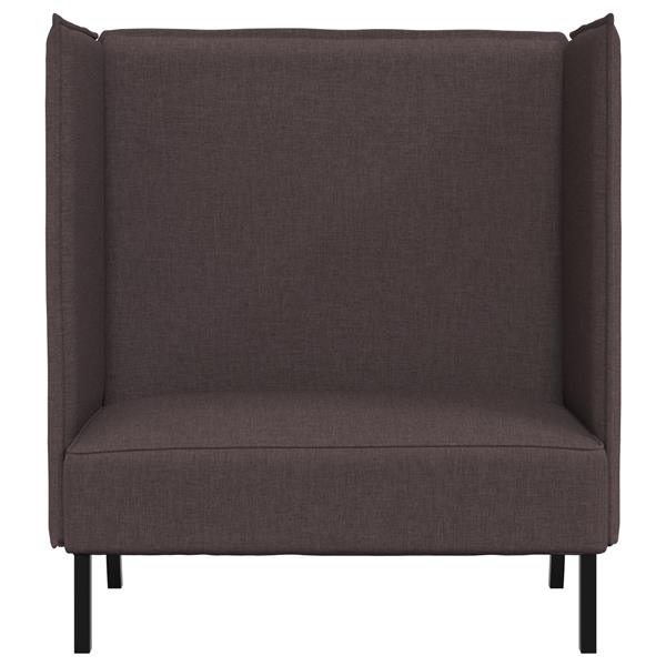 Grote foto vidaxl hoge rug bank donkerbruin 109 x 56 x 121 cm stof huis en inrichting bankstellen