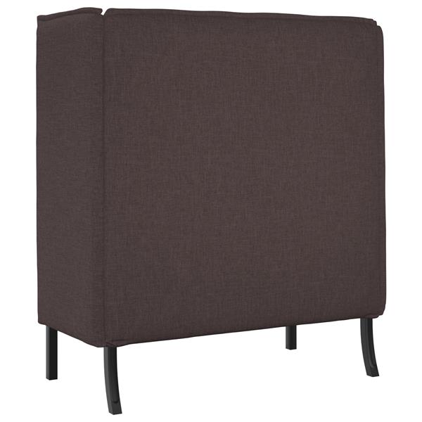 Grote foto vidaxl hoge rug bank donkerbruin 109 x 56 x 121 cm stof huis en inrichting bankstellen