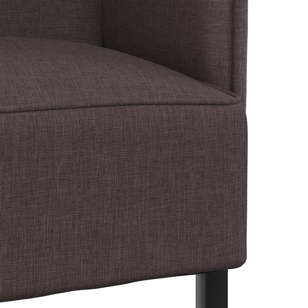 Grote foto vidaxl hoge rug bank donkerbruin 109 x 56 x 121 cm stof huis en inrichting bankstellen