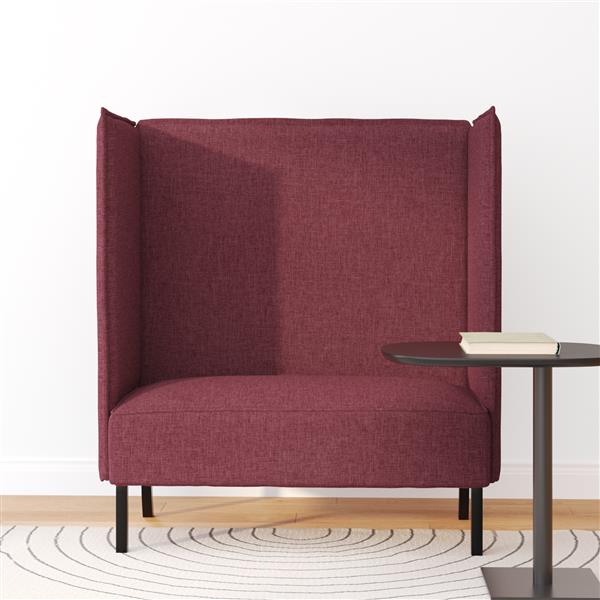Grote foto vidaxl hoge rug bank wijnrood 109 x 56 x 121 cm stof huis en inrichting bankstellen