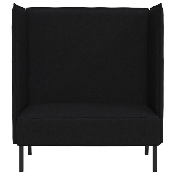 Grote foto vidaxl hoge rug bank zwart 109 x 56 x 121 cm stof huis en inrichting bankstellen