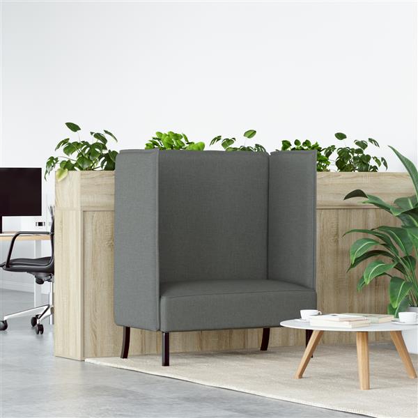 Grote foto vidaxl hoge rug bank donkergrijs 109 x 56 x 121 cm stof huis en inrichting bankstellen
