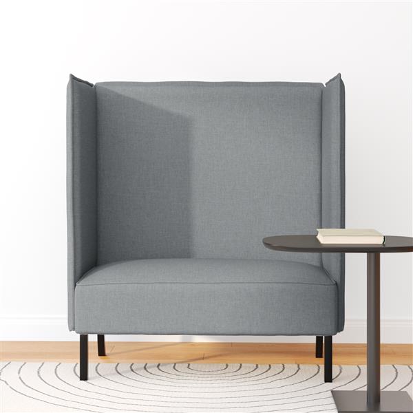 Grote foto vidaxl hoge rug bank lichtgrijs 109 x 56 x 121 cm stof huis en inrichting bankstellen