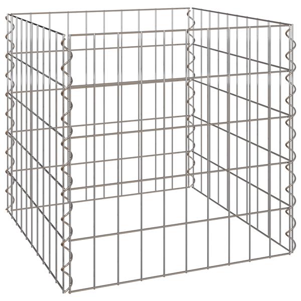 Grote foto vidaxl composteerder grijs staal tuin en terras hekken en schuttingen