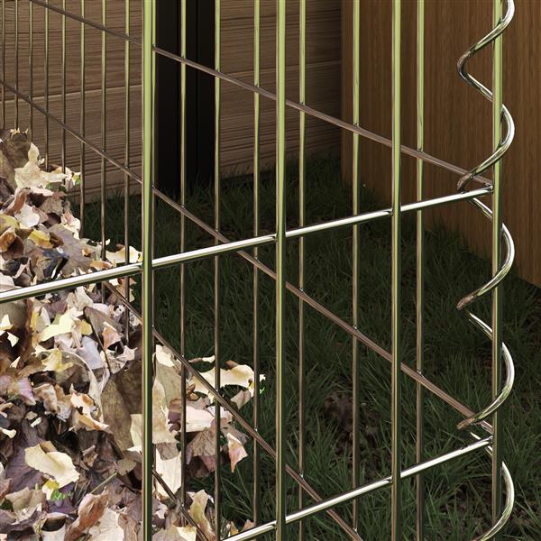 Grote foto vidaxl composteerder grijs staal tuin en terras hekken en schuttingen