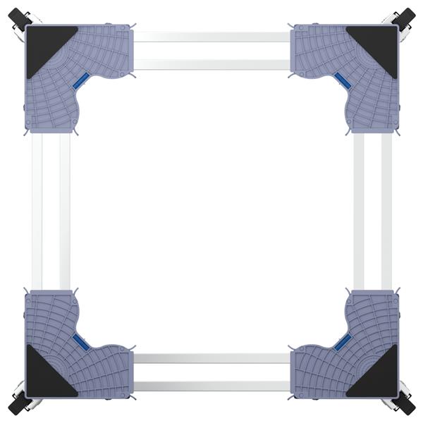 Grote foto vidaxl wasmachinesokkel grijs 67 x 67 x 12 cm metaal witgoed en apparatuur wasmachines