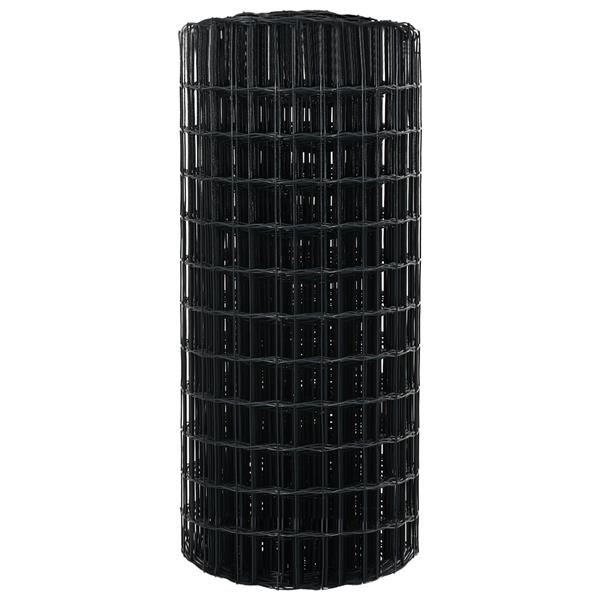 Grote foto vidaxl euro hek grijs 0.6 x 50 m pvc gecoat ijzer tuin en terras hekken en schuttingen