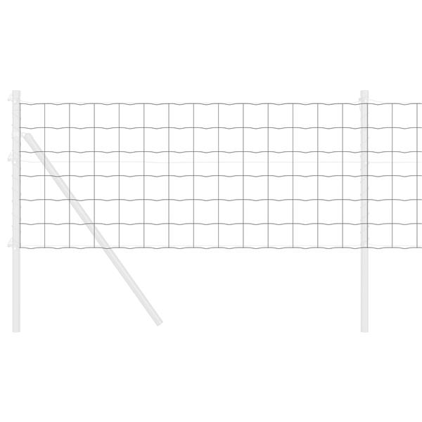 Grote foto vidaxl euro hek grijs 0.6 x 25 m pvc gecoat ijzer tuin en terras hekken en schuttingen