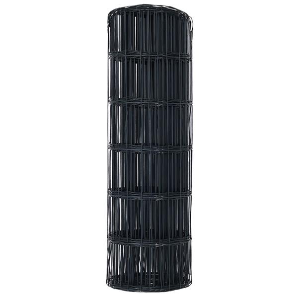 Grote foto vidaxl euro hek grijs 0.6 x 25 m pvc gecoat ijzer tuin en terras hekken en schuttingen