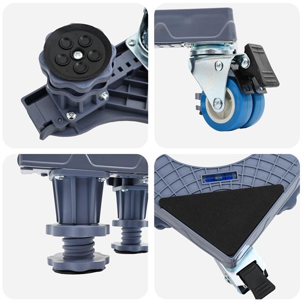 Grote foto vidaxl wasmachinesokkel grijs 66 x 66 x 12 cm metaal witgoed en apparatuur wasmachines