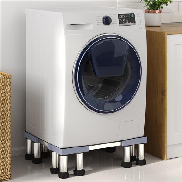 Grote foto vidaxl wasmachinesokkel grijs 67 x 67 x 21.5 cm metaal witgoed en apparatuur wasmachines