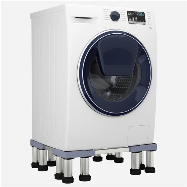 Grote foto vidaxl wasmachinesokkel grijs 67 x 67 x 21.5 cm metaal witgoed en apparatuur wasmachines