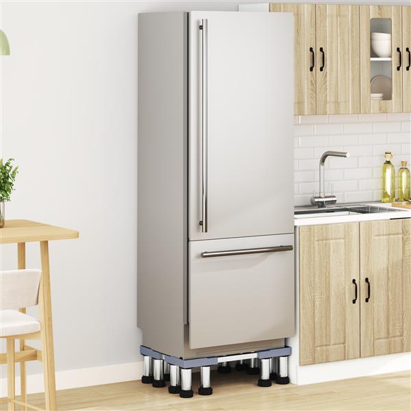 Grote foto vidaxl wasmachinesokkel grijs 67 x 67 x 21.5 cm metaal witgoed en apparatuur wasmachines