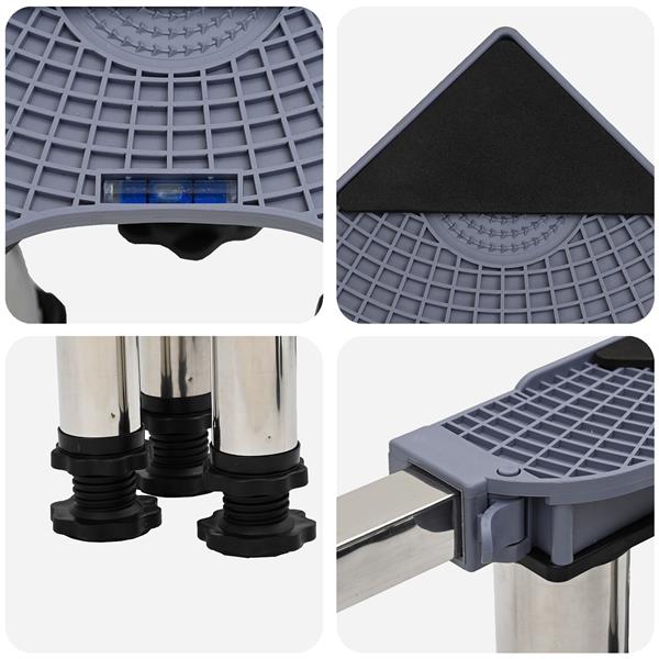 Grote foto vidaxl wasmachinesokkel grijs 67 x 67 x 21.5 cm metaal witgoed en apparatuur wasmachines