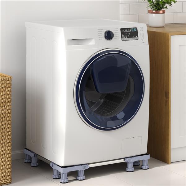 Grote foto vidaxl wasmachinesokkel grijs 67 x 67 x 12 cm metaal witgoed en apparatuur wasmachines