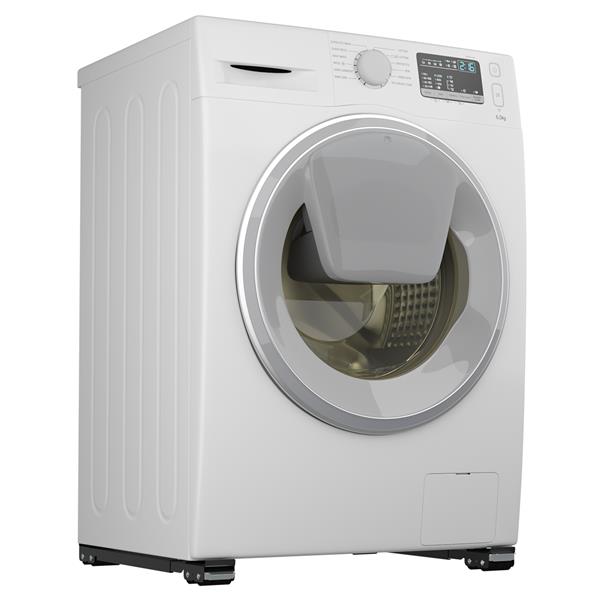 Grote foto vidaxl wasmachinesokkel 2 pcs zwart 72 x 5 x 4.5 cm staal witgoed en apparatuur wasmachines