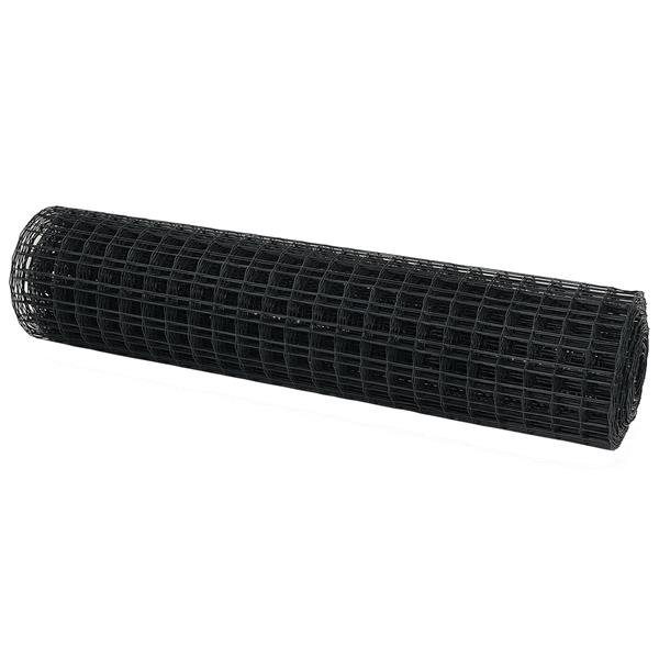 Grote foto vidaxl euro hek grijs 1 x 25 m pvc gecoat ijzer tuin en terras hekken en schuttingen