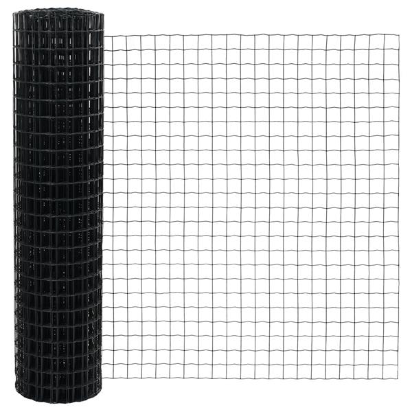 Grote foto vidaxl euro hek grijs 1 x 25 m pvc gecoat ijzer tuin en terras hekken en schuttingen