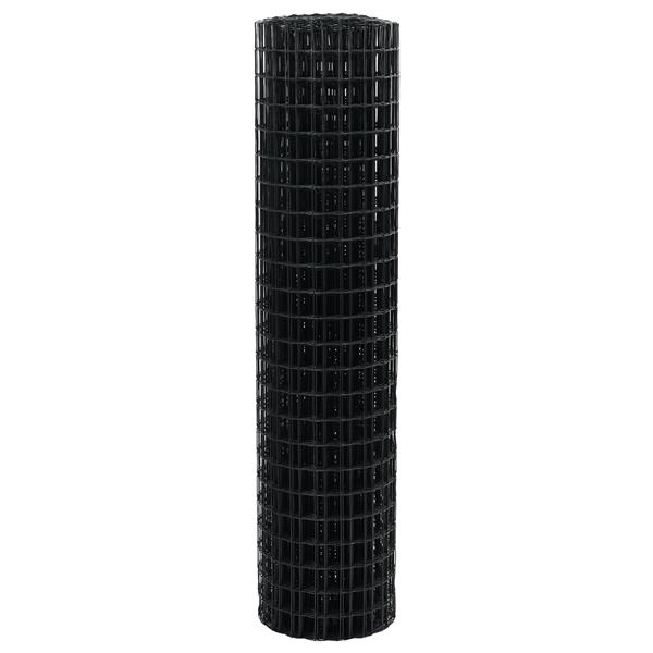 Grote foto vidaxl euro hek grijs 1 x 25 m pvc gecoat ijzer tuin en terras hekken en schuttingen