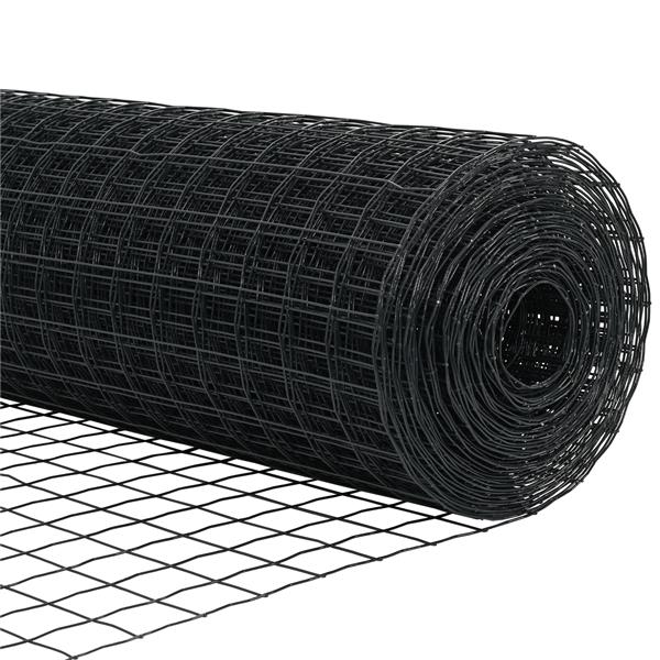Grote foto vidaxl euro hek grijs 1 x 25 m pvc gecoat ijzer tuin en terras hekken en schuttingen