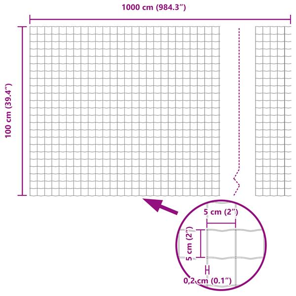 Grote foto vidaxl euro hek grijs 1 x 25 m pvc gecoat ijzer tuin en terras hekken en schuttingen