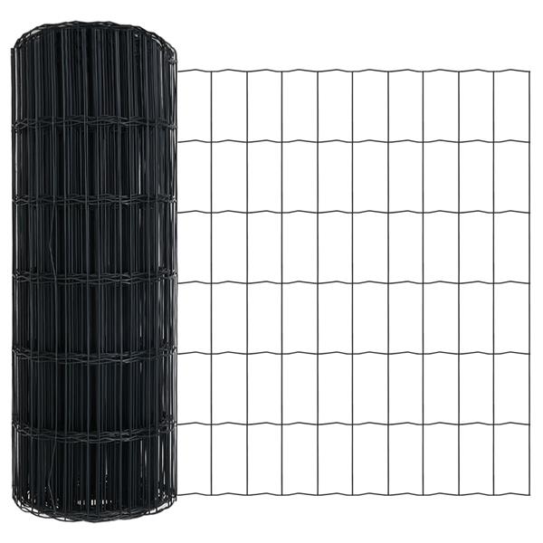 Grote foto vidaxl euro hek grijs 0.4 x 10 m pvc gecoat ijzer tuin en terras hekken en schuttingen