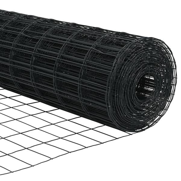 Grote foto vidaxl euro hek grijs 0.4 x 10 m pvc gecoat ijzer tuin en terras hekken en schuttingen