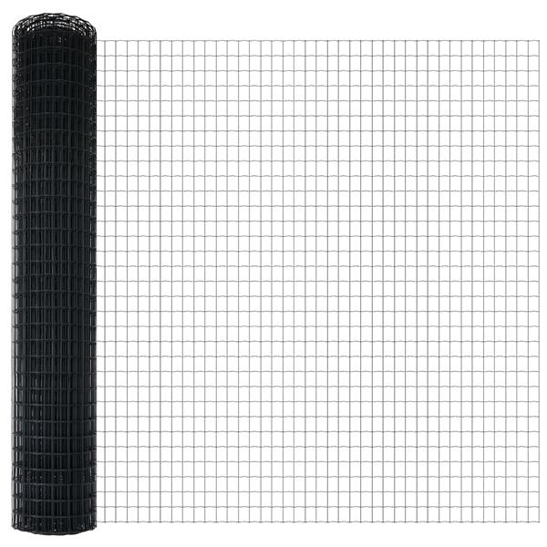 Grote foto vidaxl euro hek grijs 1.5 x 10 m pvc gecoat ijzer tuin en terras hekken en schuttingen