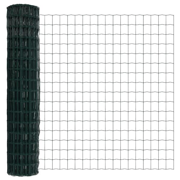 Grote foto vidaxl euro hek groen 1.6 x 10 m pvc gecoat ijzer tuin en terras hekken en schuttingen