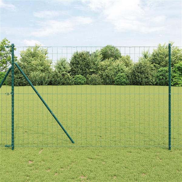 Grote foto vidaxl euro hek groen 1.5 x 10 m pvc gecoat ijzer tuin en terras hekken en schuttingen