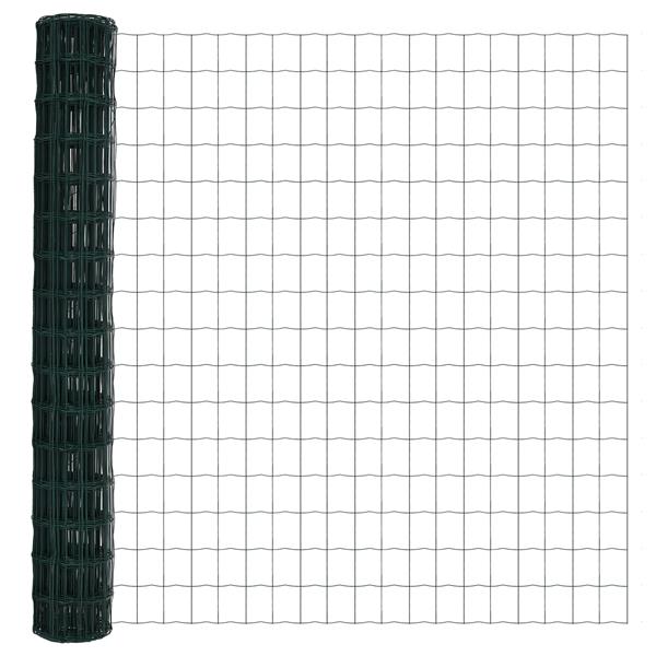 Grote foto vidaxl euro hek groen 1.5 x 10 m pvc gecoat ijzer tuin en terras hekken en schuttingen