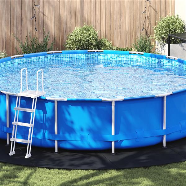 Grote foto vidaxl zwembad grondzeil zwart 610 cm polyester geotextiel tuin en terras zwembaden toebehoren