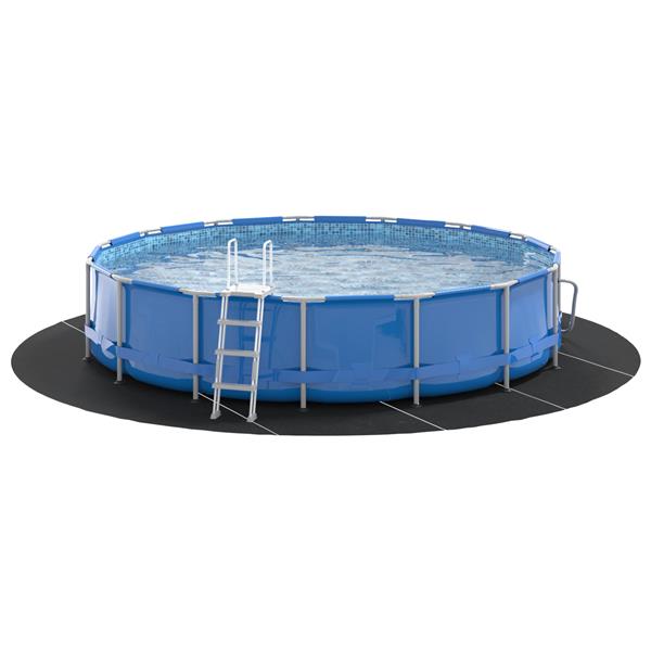 Grote foto vidaxl zwembad grondzeil zwart 610 cm polyester geotextiel tuin en terras zwembaden toebehoren