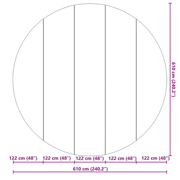 Grote foto vidaxl zwembad grondzeil zwart 610 cm polyester geotextiel tuin en terras zwembaden toebehoren