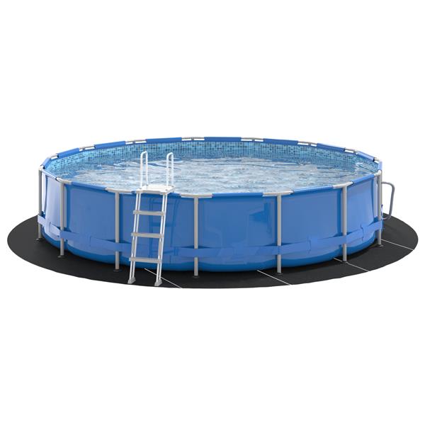 Grote foto vidaxl zwembad grondzeil zwart 550 cm polyester geotextiel tuin en terras zwembaden toebehoren