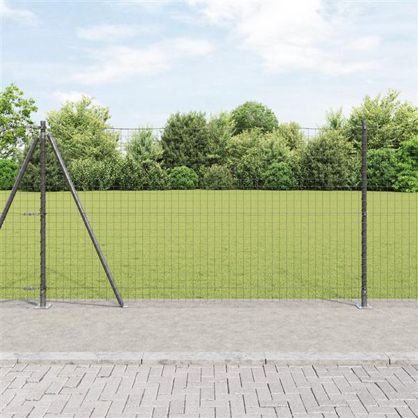 Grote foto vidaxl hekpalen 13 pcs grijs 32mm 150 cm gegalvaniseerd staal tuin en terras overige tuin en terras