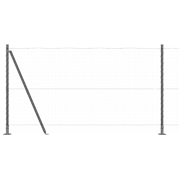 Grote foto vidaxl hekpalen 13 pcs grijs 32mm 150 cm gegalvaniseerd staal tuin en terras overige tuin en terras