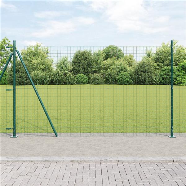 Grote foto vidaxl hekpalen 7 pcs groen 32mm 160 cm gegalvaniseerd staal tuin en terras overige tuin en terras