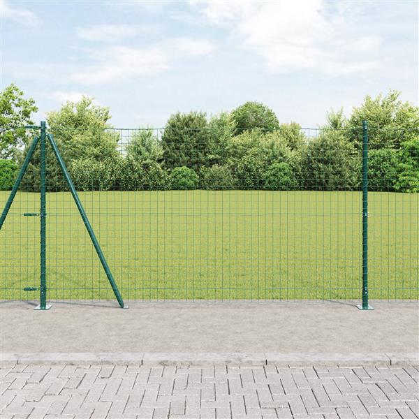 Grote foto vidaxl hekpalen 13 pcs groen 32mm 130 cm gegalvaniseerd staal tuin en terras overige tuin en terras