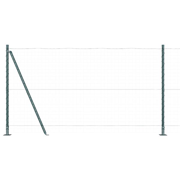 Grote foto vidaxl hekpalen 13 pcs groen 32mm 130 cm gegalvaniseerd staal tuin en terras overige tuin en terras