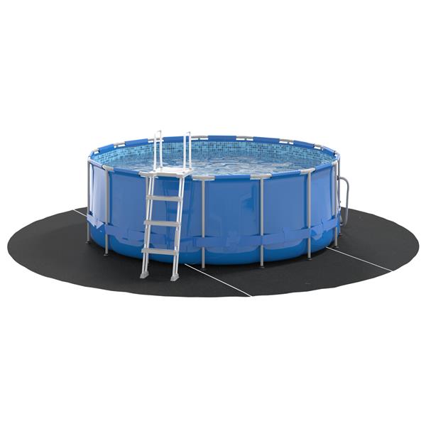 Grote foto vidaxl zwembad grondzeil zwart 306 cm polyester geotextiel tuin en terras zwembaden toebehoren